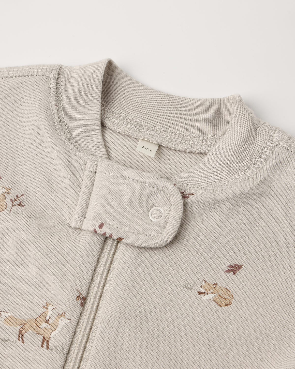Quincy Mae Zip Long Sleeve Footie Romper (Fox Land)