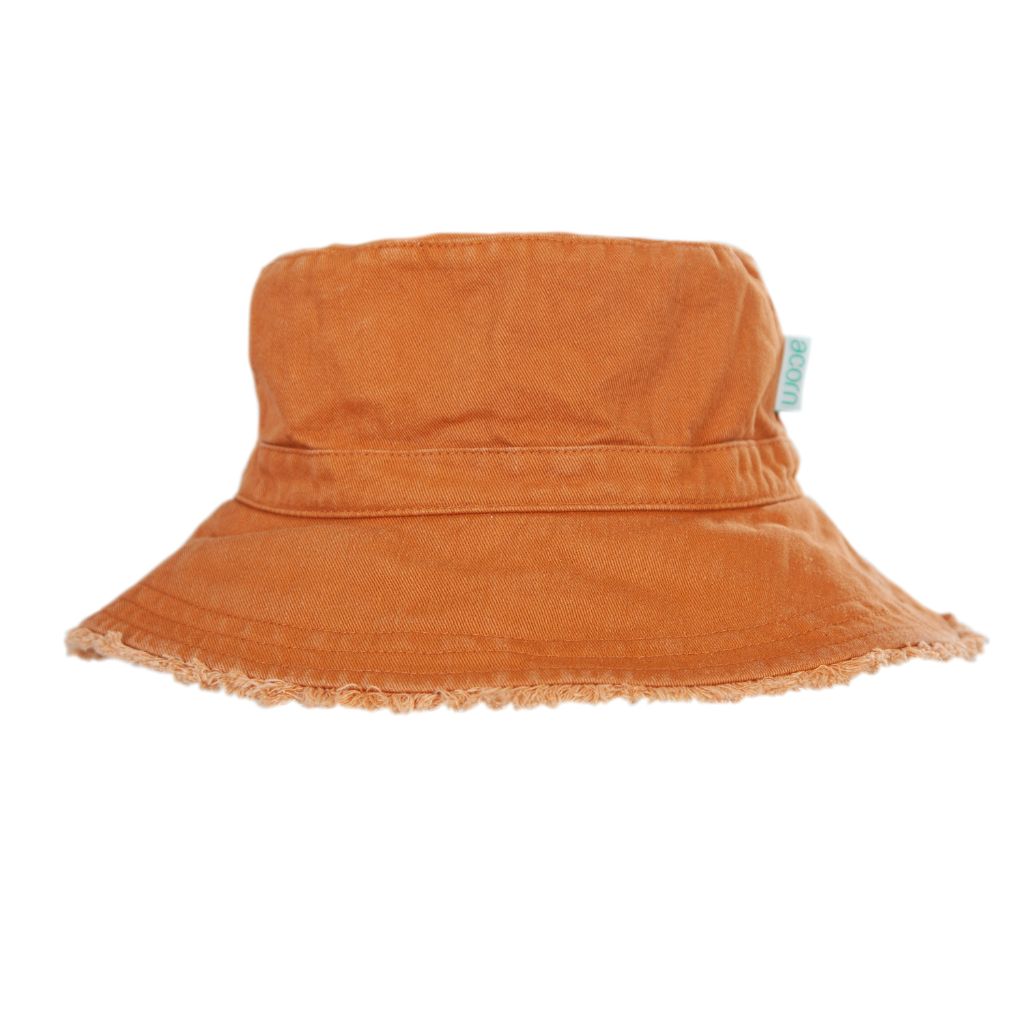 Acorn Frayed Bucket Sun Hat (Chestnut)