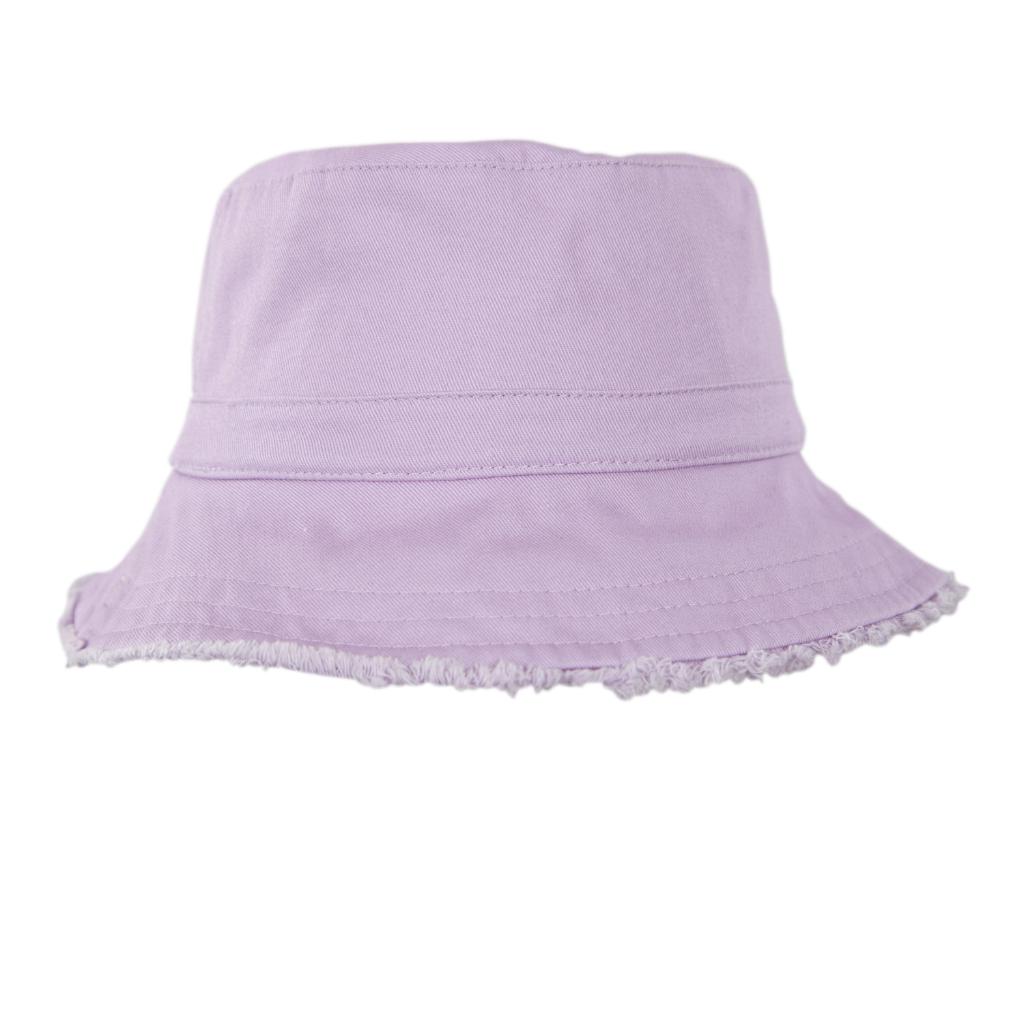 Acorn Frayed Bucket Sun Hat (Lavender)