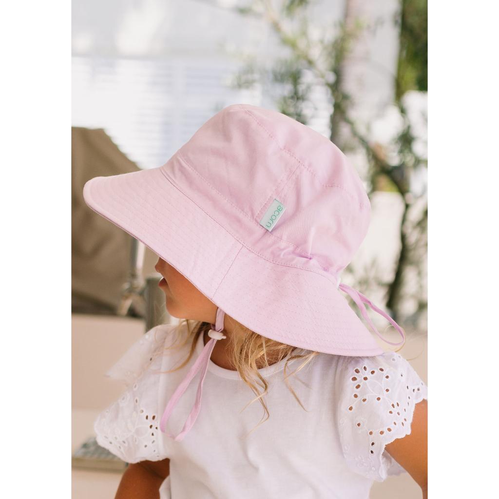 Acorn Wide Brim Bucket Sun Hat (Lilac)