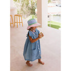 Acorn Wide Brim Bucket Sun Hat (Pink Colour Block)