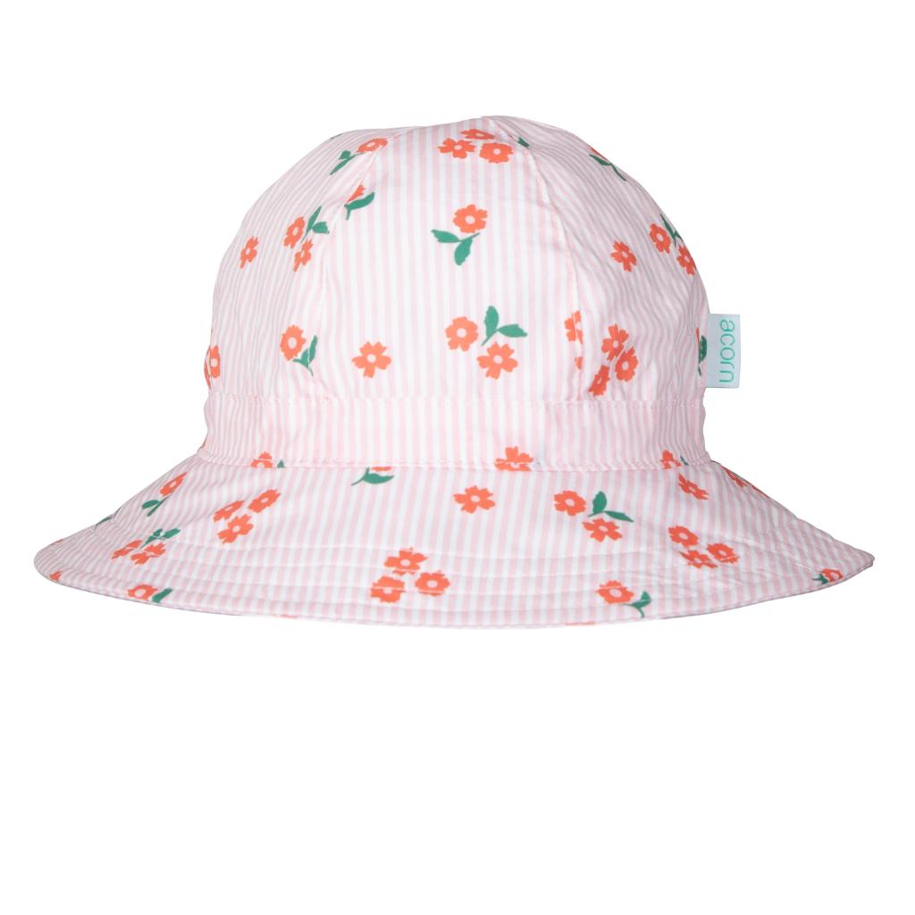 Acorn Wide Brim Sun Hat (Striped Posy)