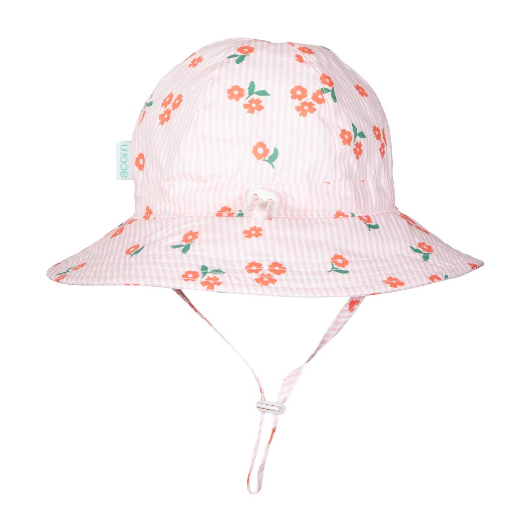 Acorn Wide Brim Sun Hat (Striped Posy)