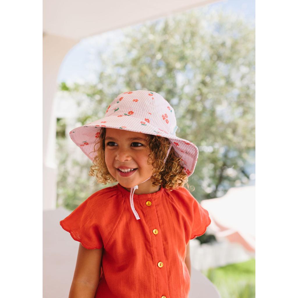 Acorn Wide Brim Sun Hat (Striped Posy)