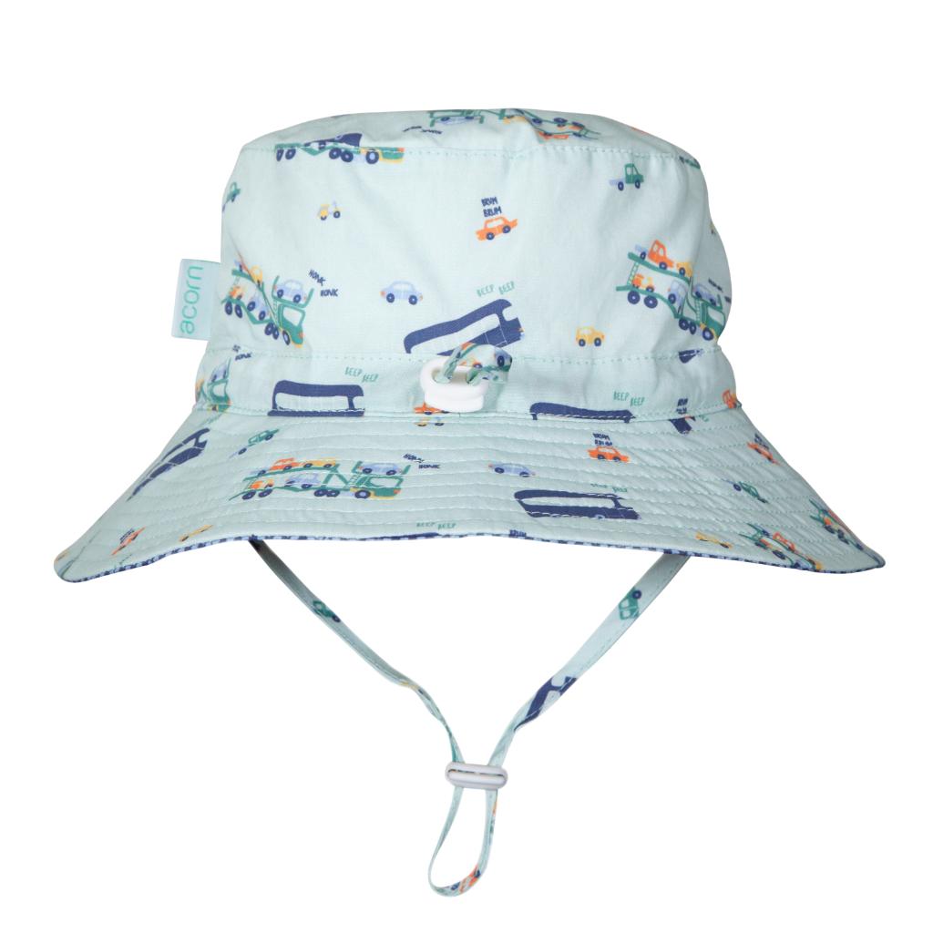 Acorn Wide Brim Bucket Sun Hat (Beep Beep)