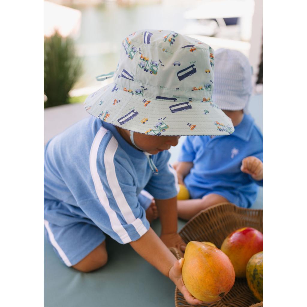 Acorn Wide Brim Bucket Sun Hat (Beep Beep)