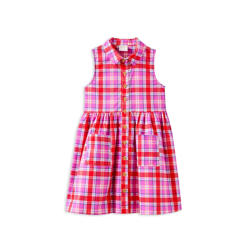 Milky Sunset Plaid Check Dress