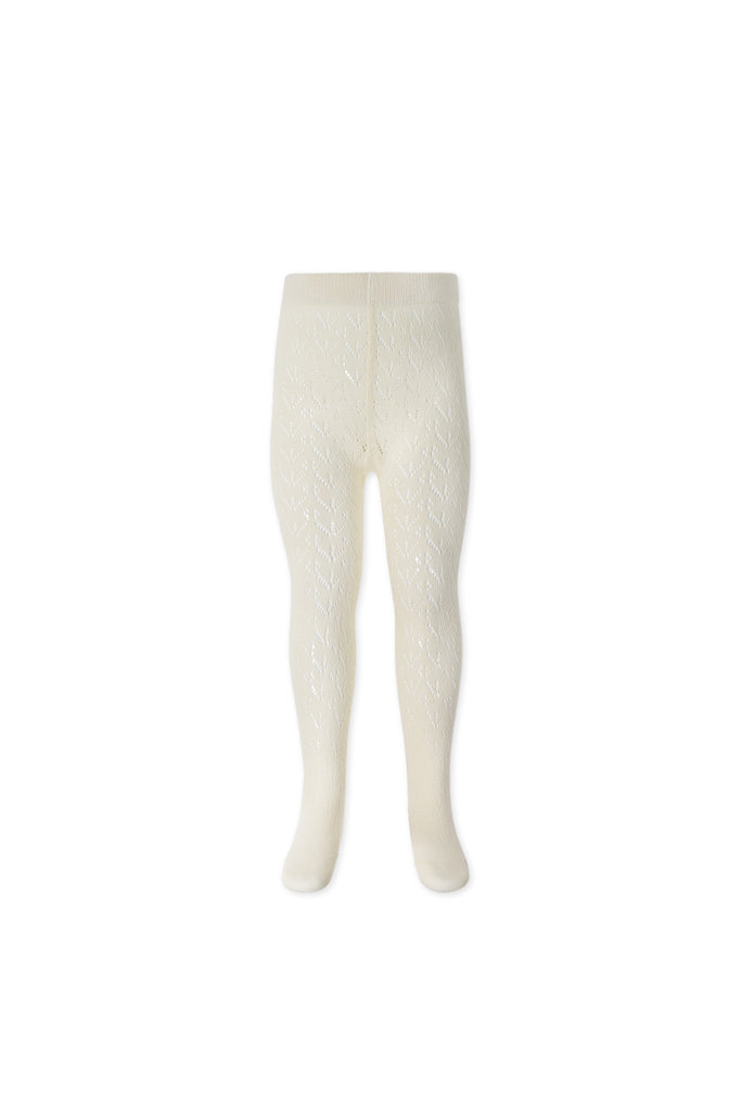 Jamie Kay Scallop Weave Tights (Milk)