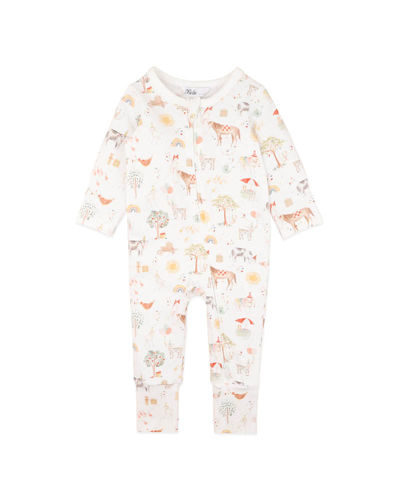 Bebe Scout Print Organic LS Zipsuit
