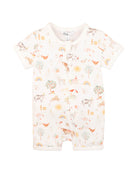 Bebe Scout Print Organic SS Zip Romper