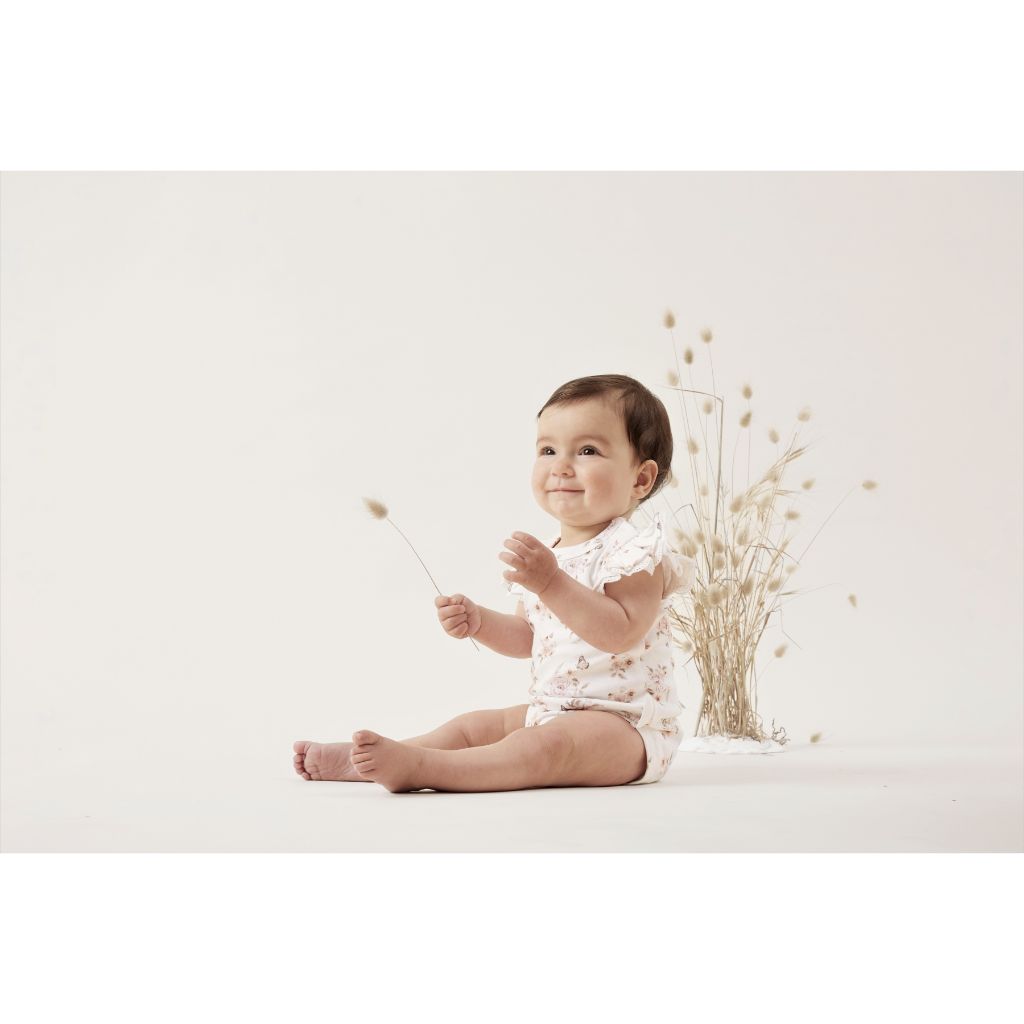 A&O Butterfly Lace Onesie (White)