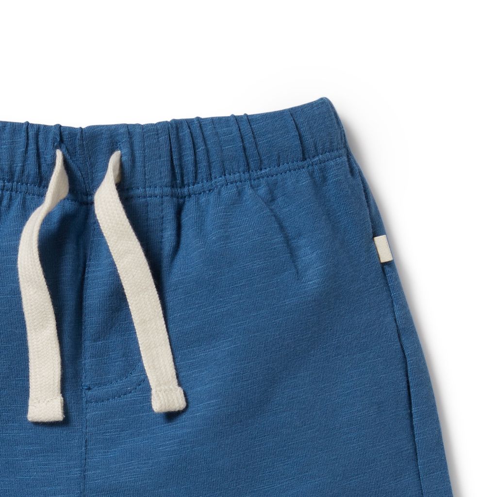 W&F Organic Tie Front Shorts (Dark Blue)