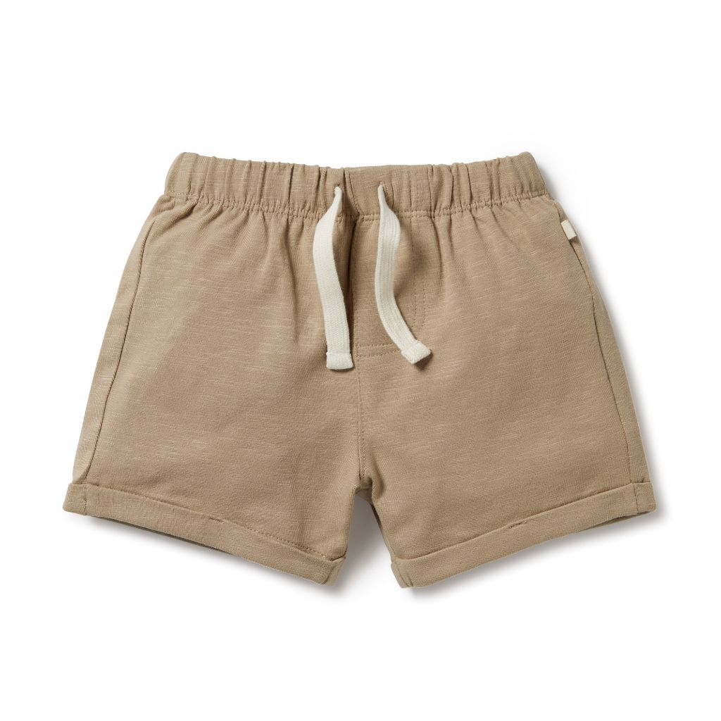 W&F Organic Tie Front Shorts (Driftwood)