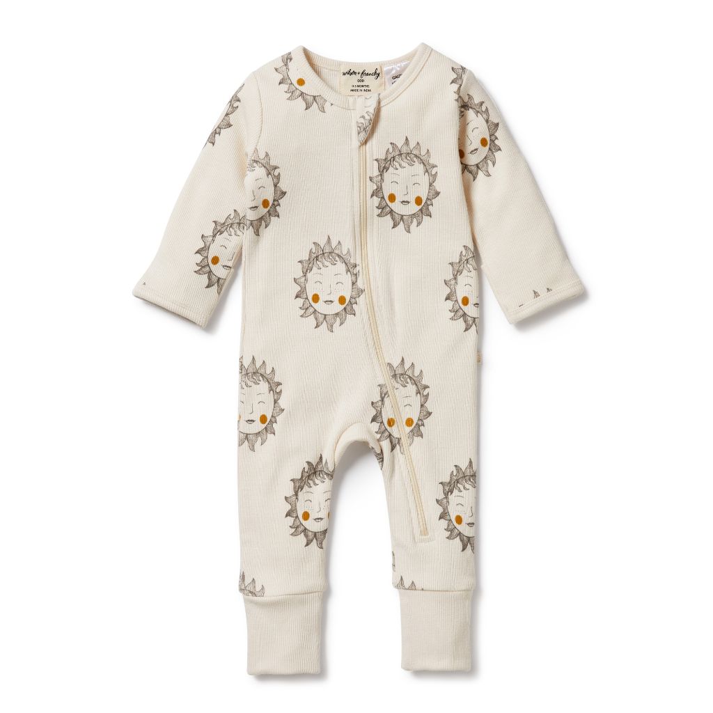 W&F Organic Cotton Zipsuit with Feet (Shine On Me)