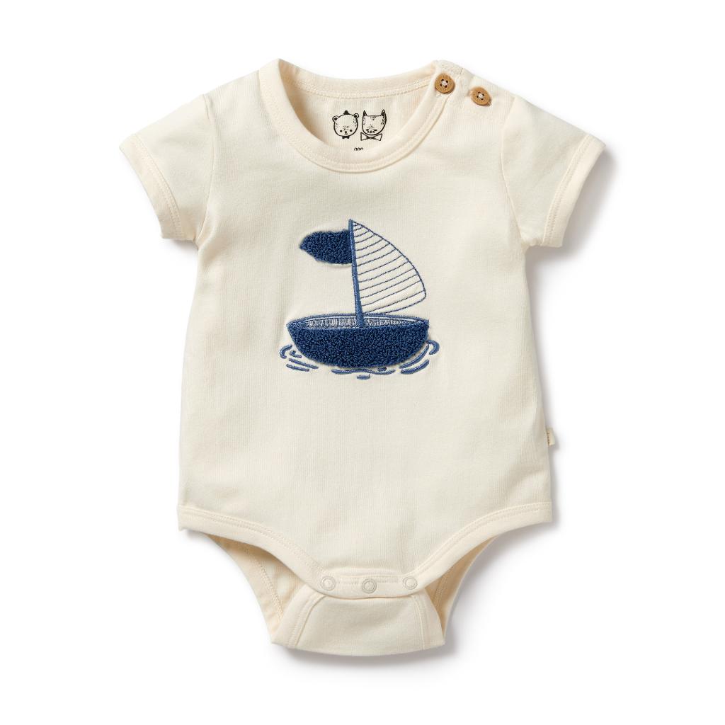 W&F Organic Bodysuit (Nautical)