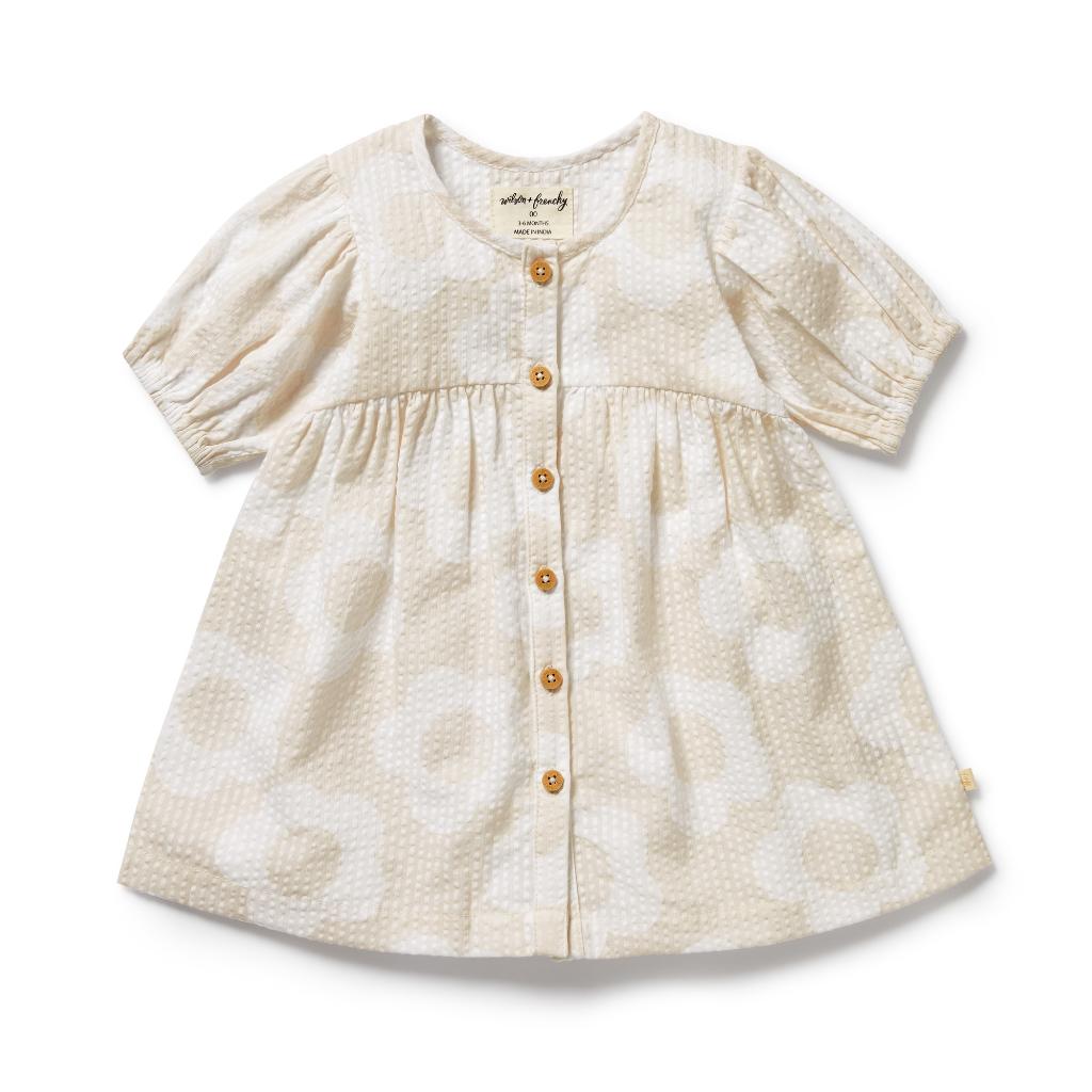 W&F Organic Button Dress (Daisy Bloom)