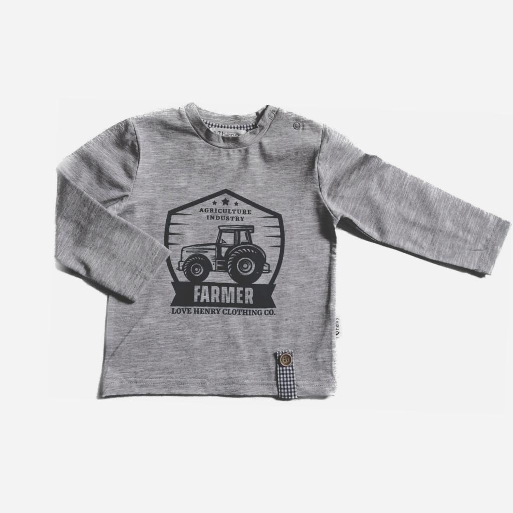 Love Henry Baby LS Graphic Tee (Farmer Tractor)