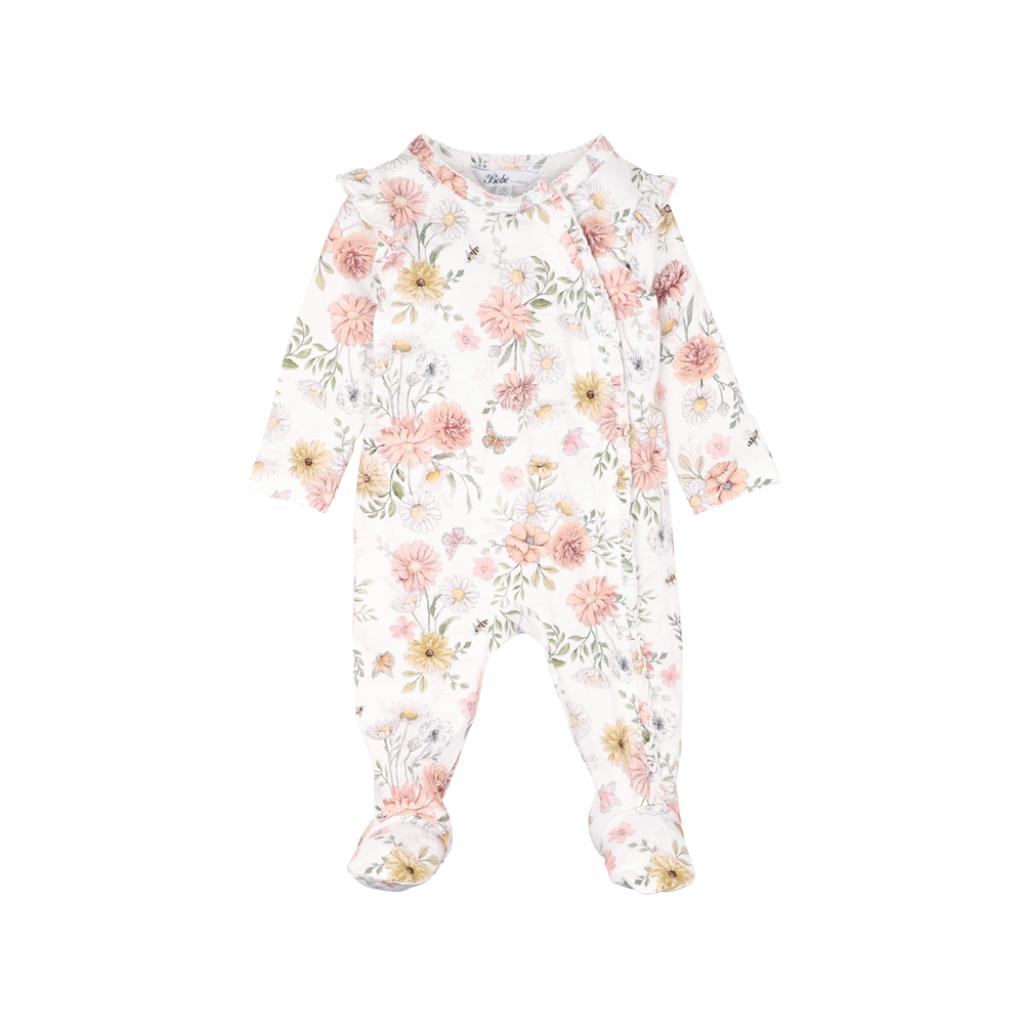 Bebe Lara Print LS Zip Onesie