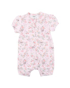 Bebe Willa Print Organic SS Zip Romper