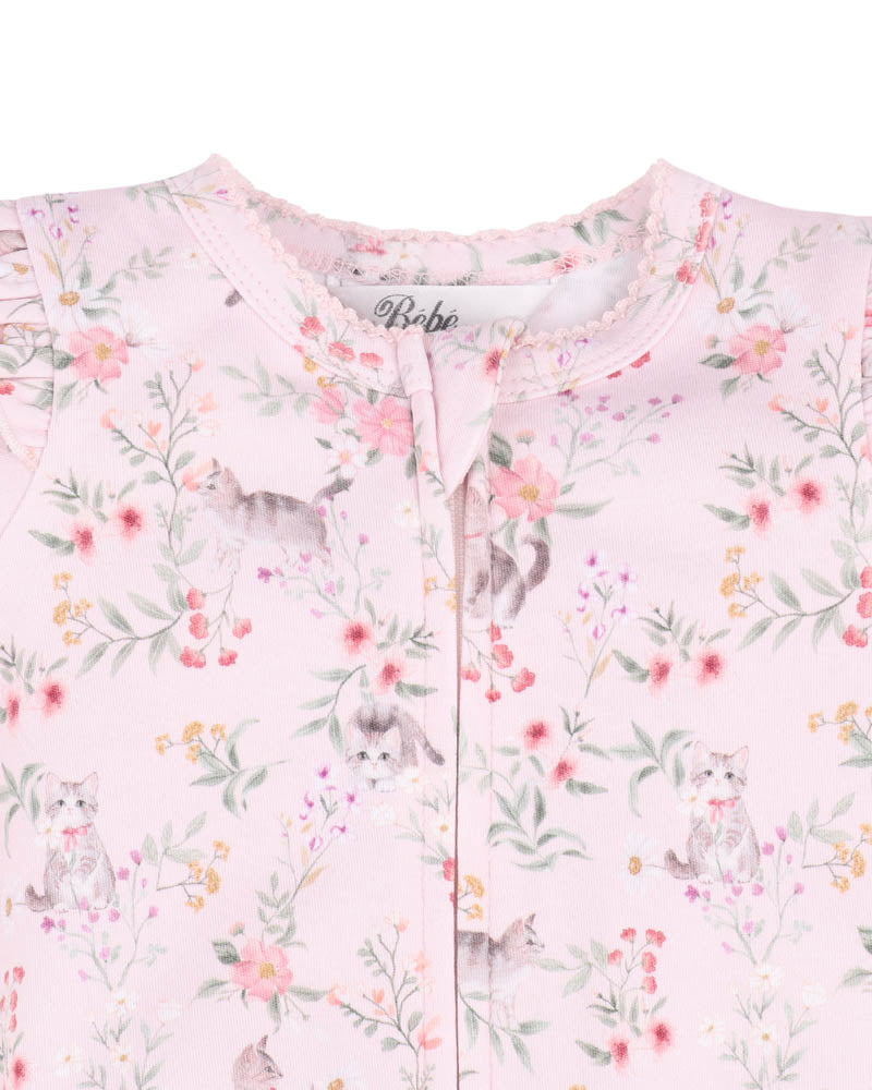 Bebe Willa Print Organic LS Zipsuit