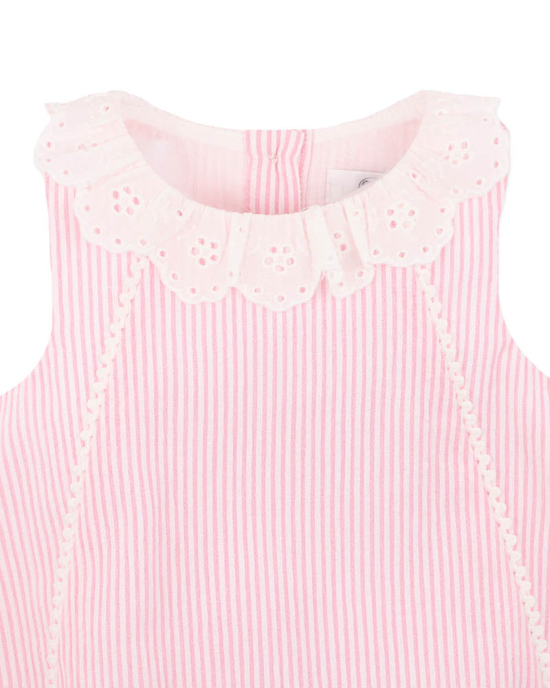 Bebe Willa Stripe Lace Collar Bodysuit
