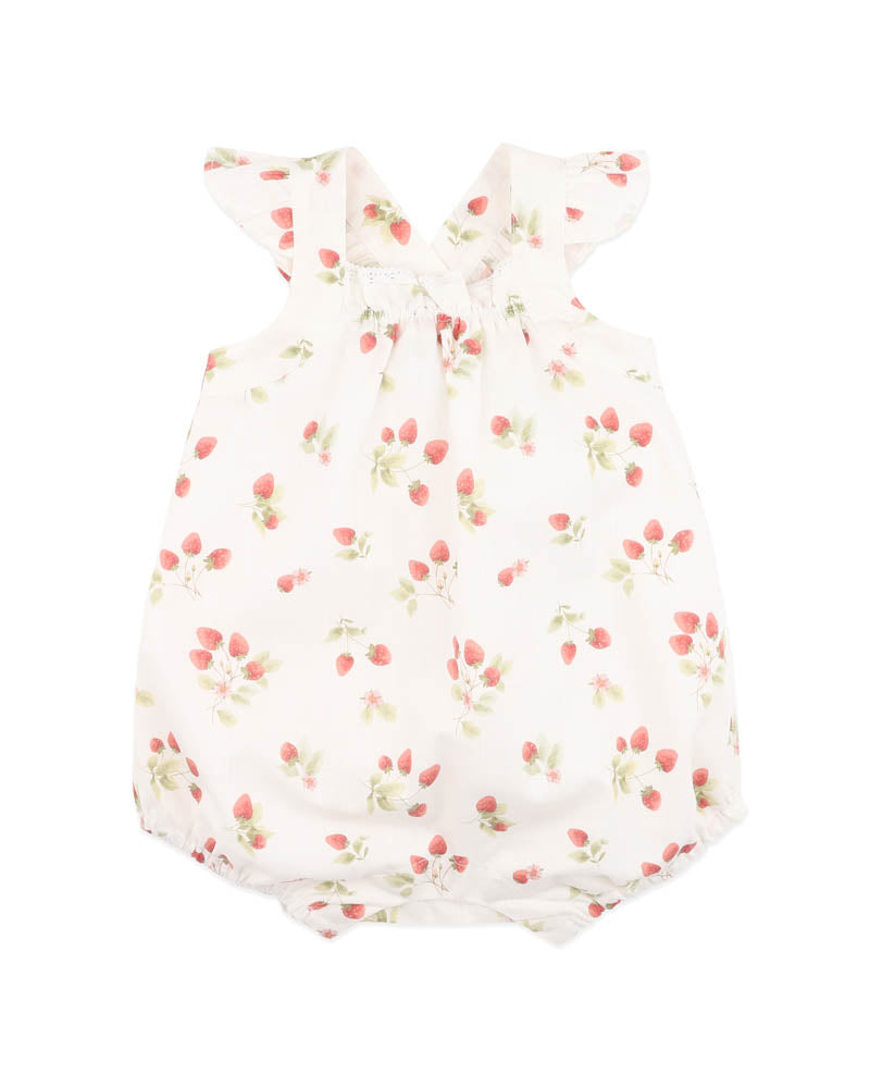 Bebe Poppy Strawberry Print Romper