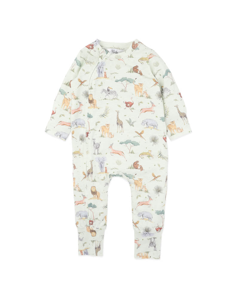 Bebe Sway Print Organic LS Zipsuit