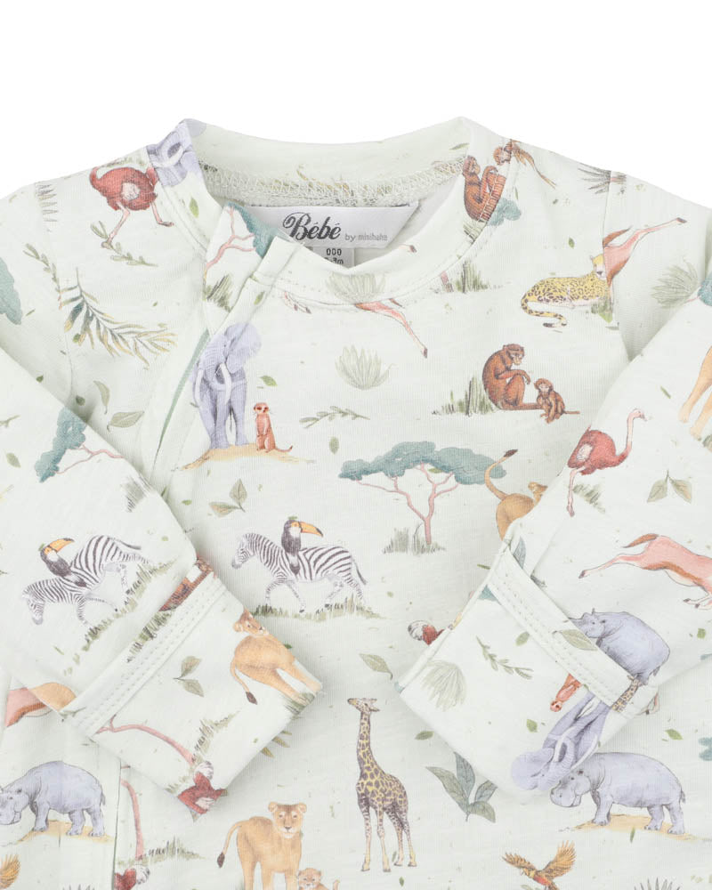 Bebe Sway Print Organic LS Zipsuit