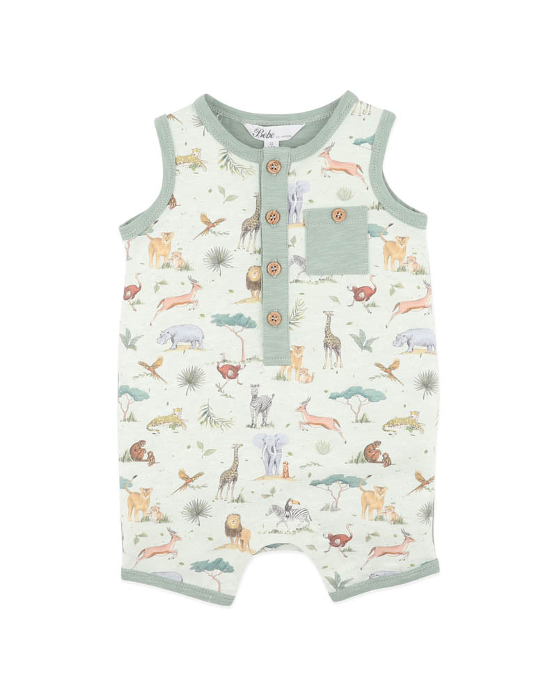 Bebe Sway Print Elephant Romper