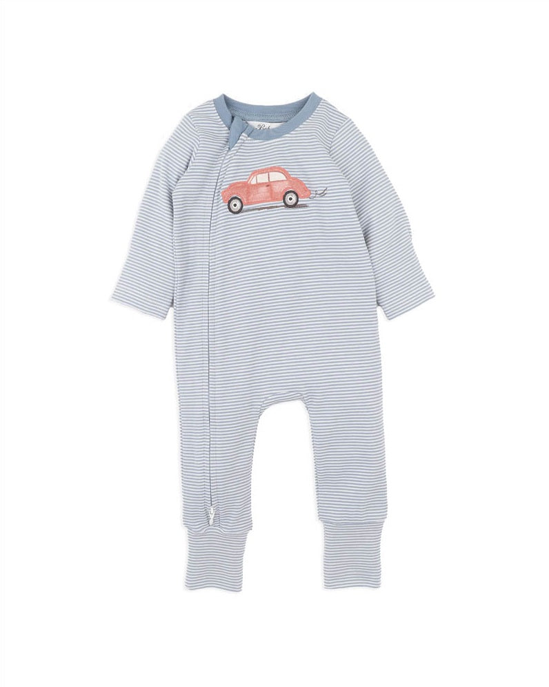 Bebe Alvin Stripe Organic LS Zipsuit