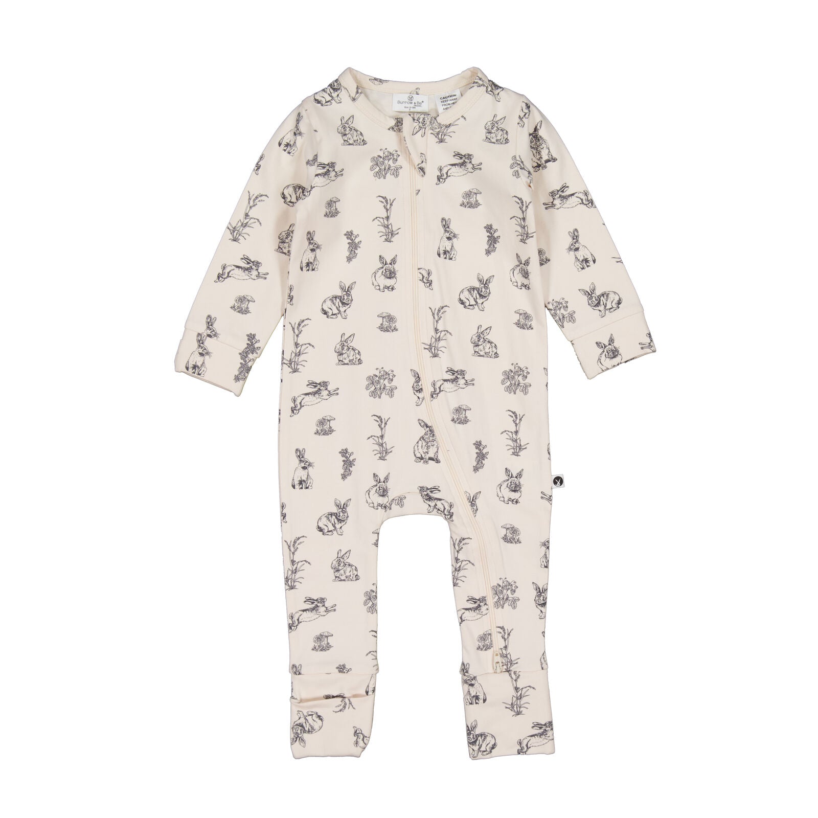 B&B Baby L/S Zip Suit (Almond Burrowers)