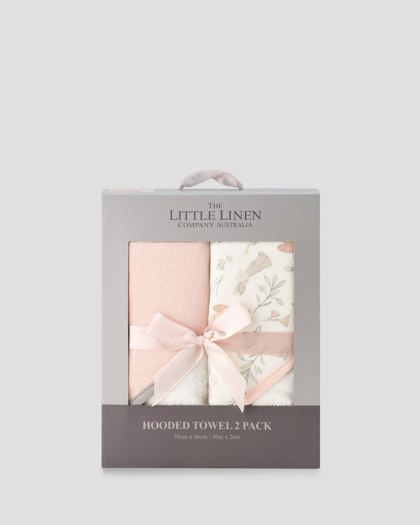 Little Linen Baby Hooded Towel 2pk (Harvest Bunny)