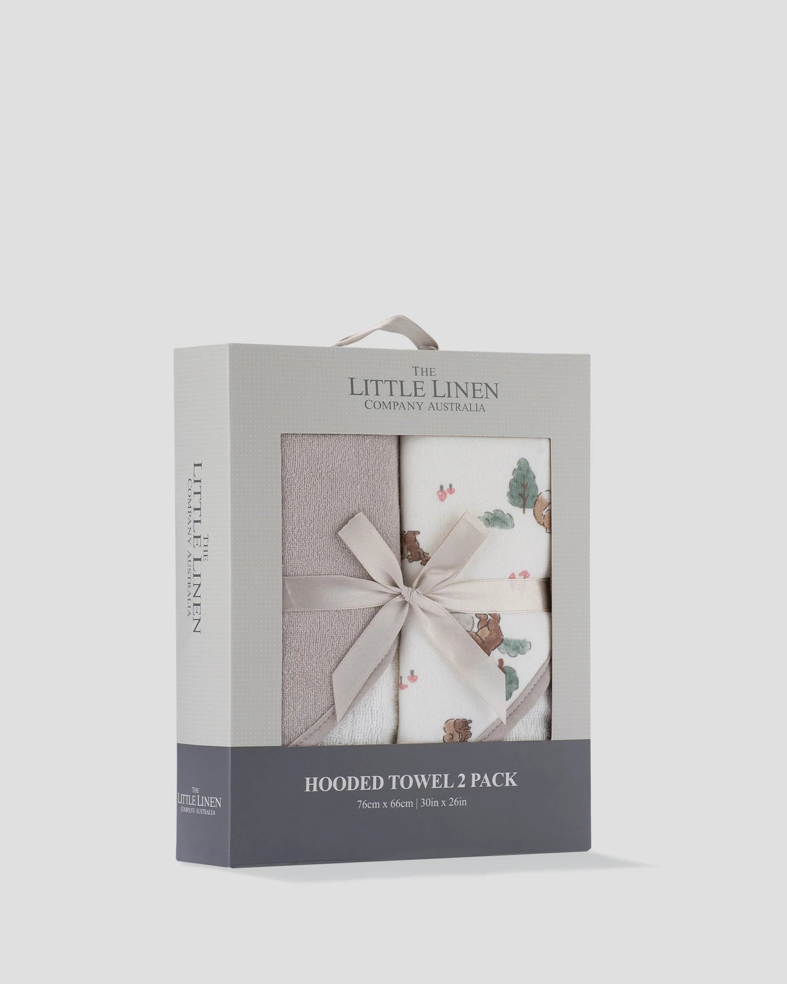 Little Linen Baby Hooded Towel 2pk (Willow Bear)