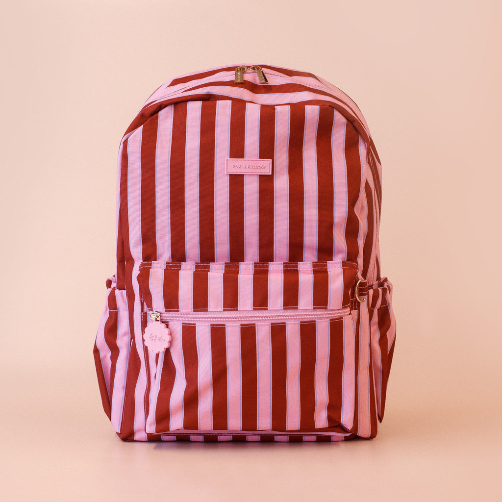 Fox & Fallow Backpack (Burgundy Stripe)