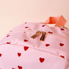 fox and fallow school backpack in hearts print