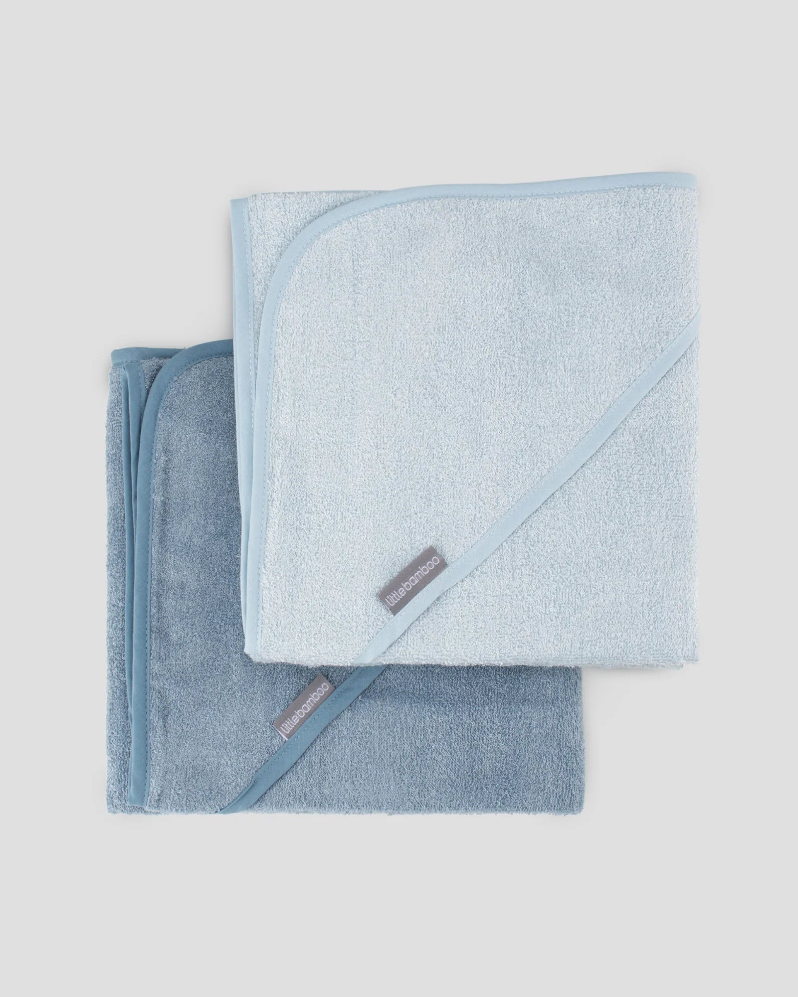 Little Linen Bamboo Hooded Towel 2pk (Retro Blue)