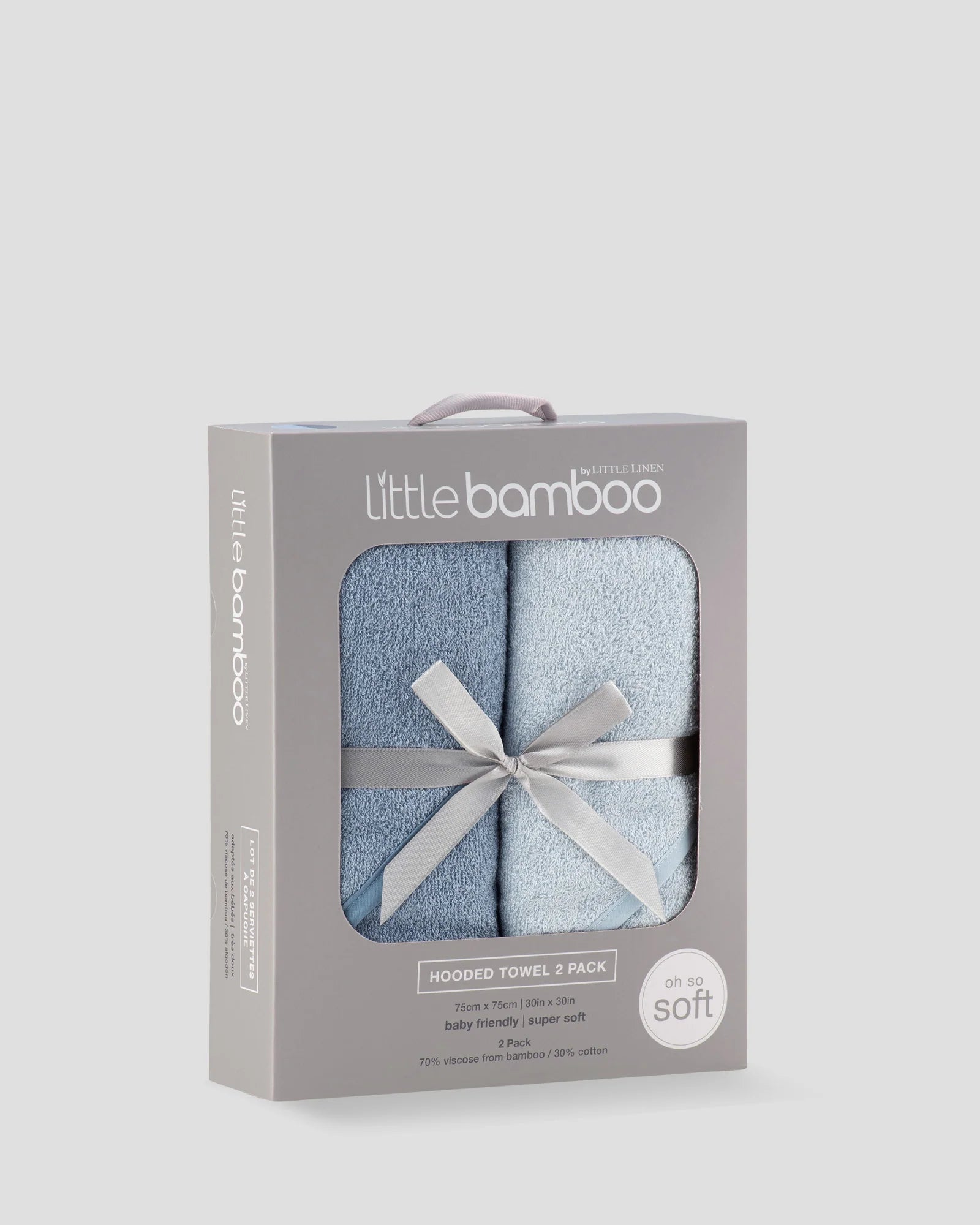 Little Linen Bamboo Hooded Towel 2pk (Retro Blue)