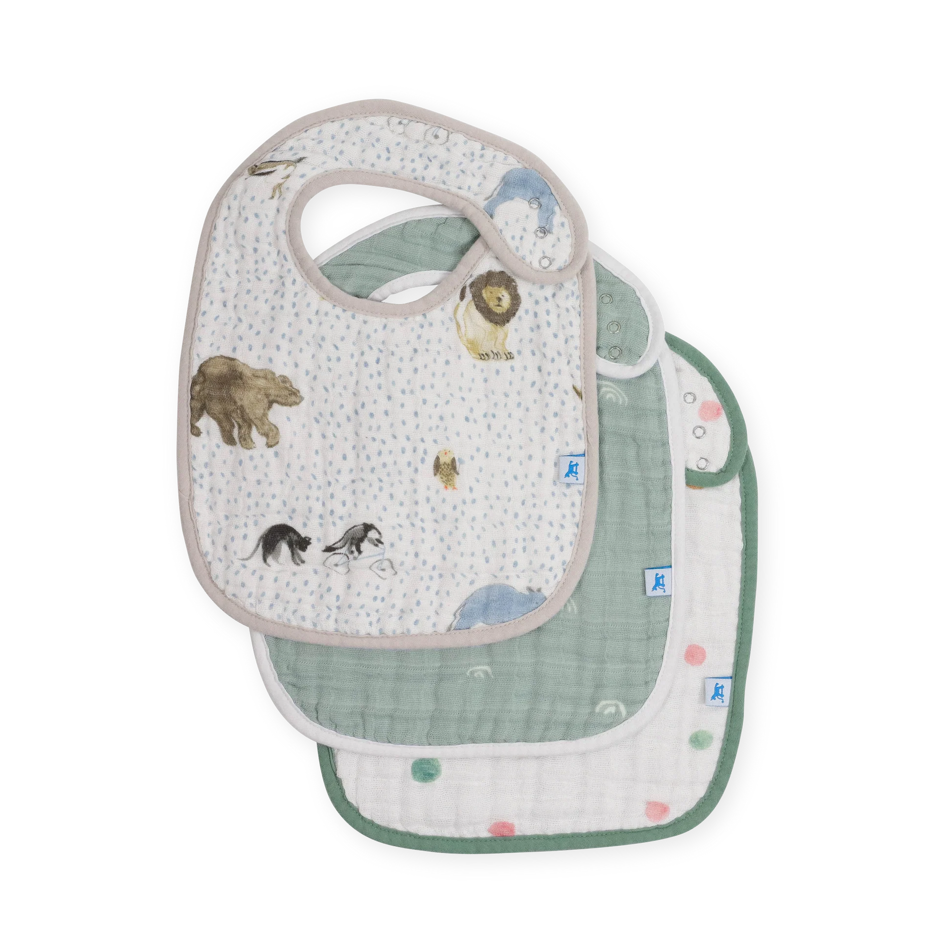 Little Unicorn Cotton Muslin Classic Bib 3 Pack (Party Animals)