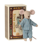 Maileg Big Brother Mouse in Matchbox (Blue Striped PJs)