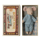 Maileg Big Brother Mouse in Matchbox (Blue Striped PJs)