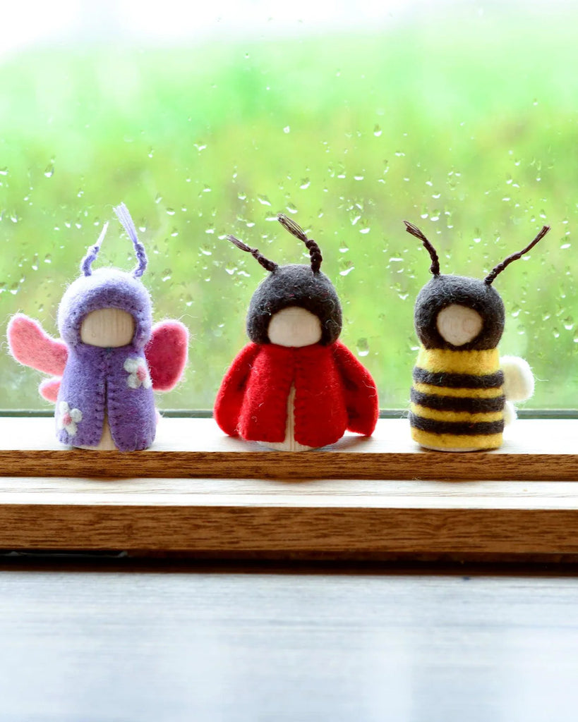 Tara Treasures Bugs Peg Doll Set (Bee, Ladybug and Butterfly)