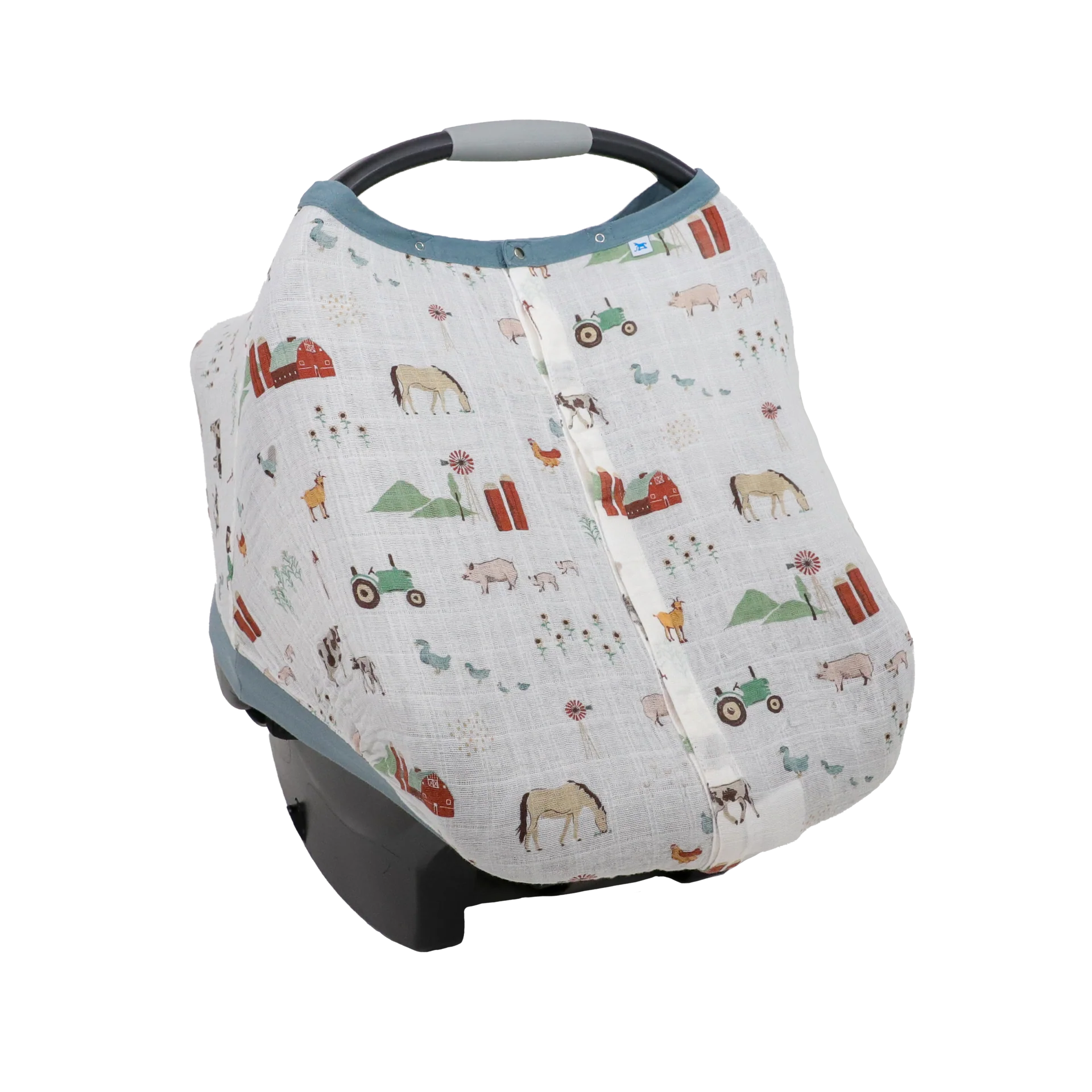 Little Unicorn Muslin Car Seat Canopy V2 (Farmyard)