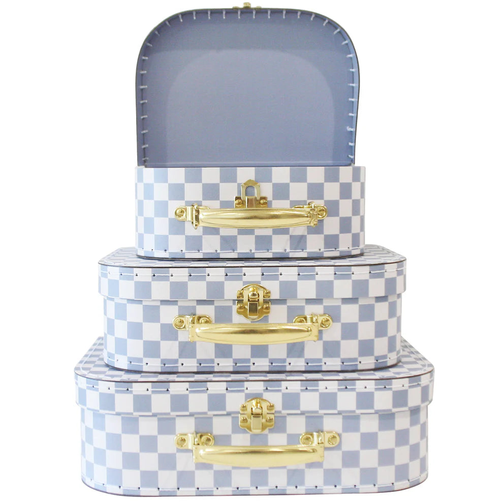 Alimrose Carry Case Set of 3 (Blue Check)