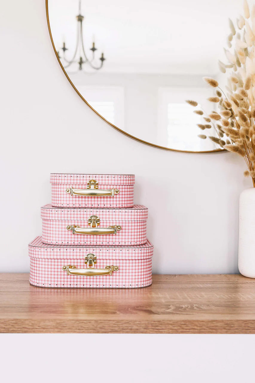 Alimrose Carry Case Set of 3 (Pink Gingham)