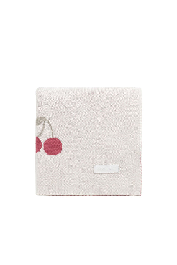 Jamie Kay Cherry Knitted Blanket (Cherry Love Rhubarb)