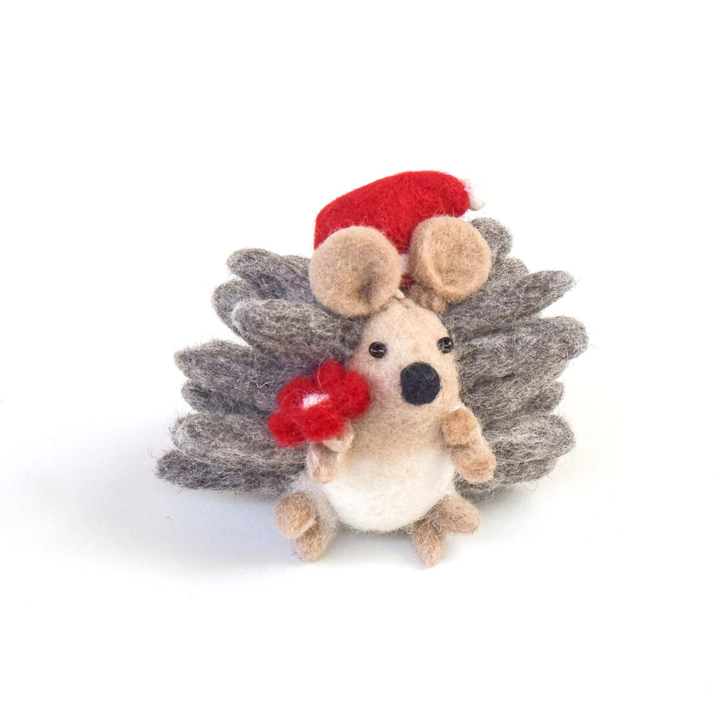 Tara Treasures Felt Christmas Hedgehog With Flower