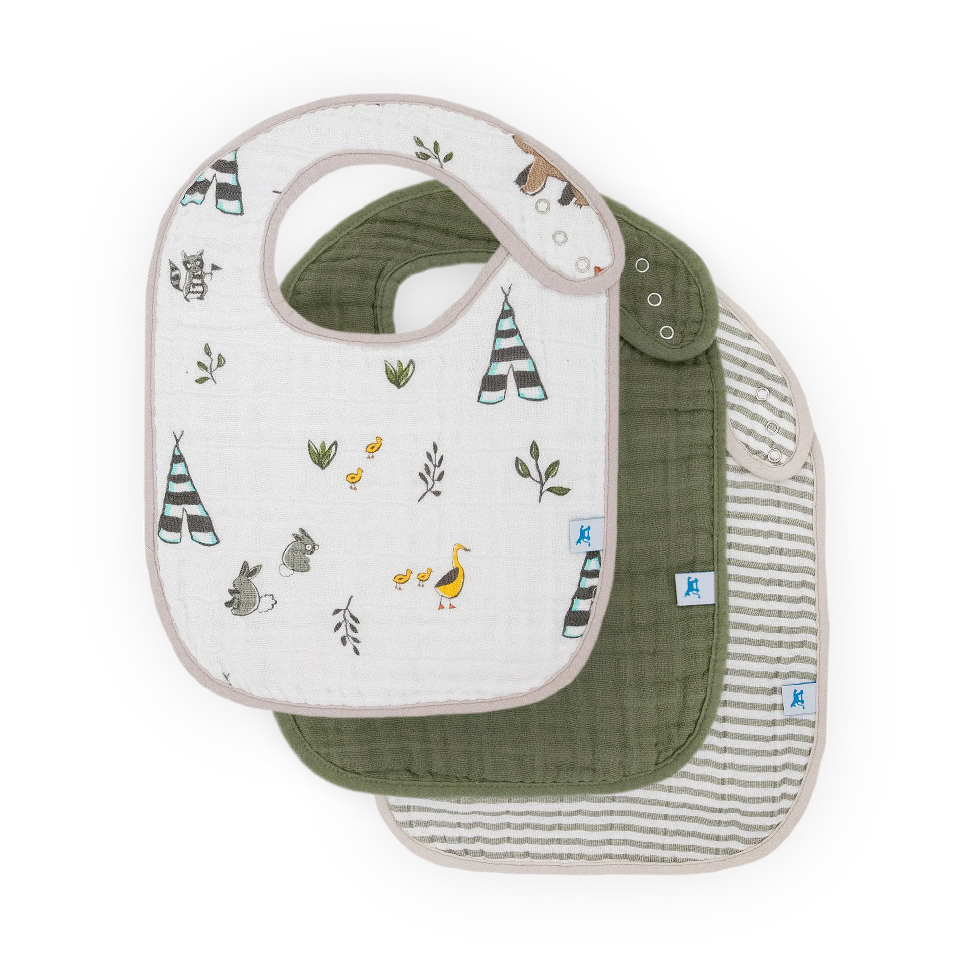 Little Unicorn Cotton Muslin Classic Bib 3 Pack (Forest Friends)