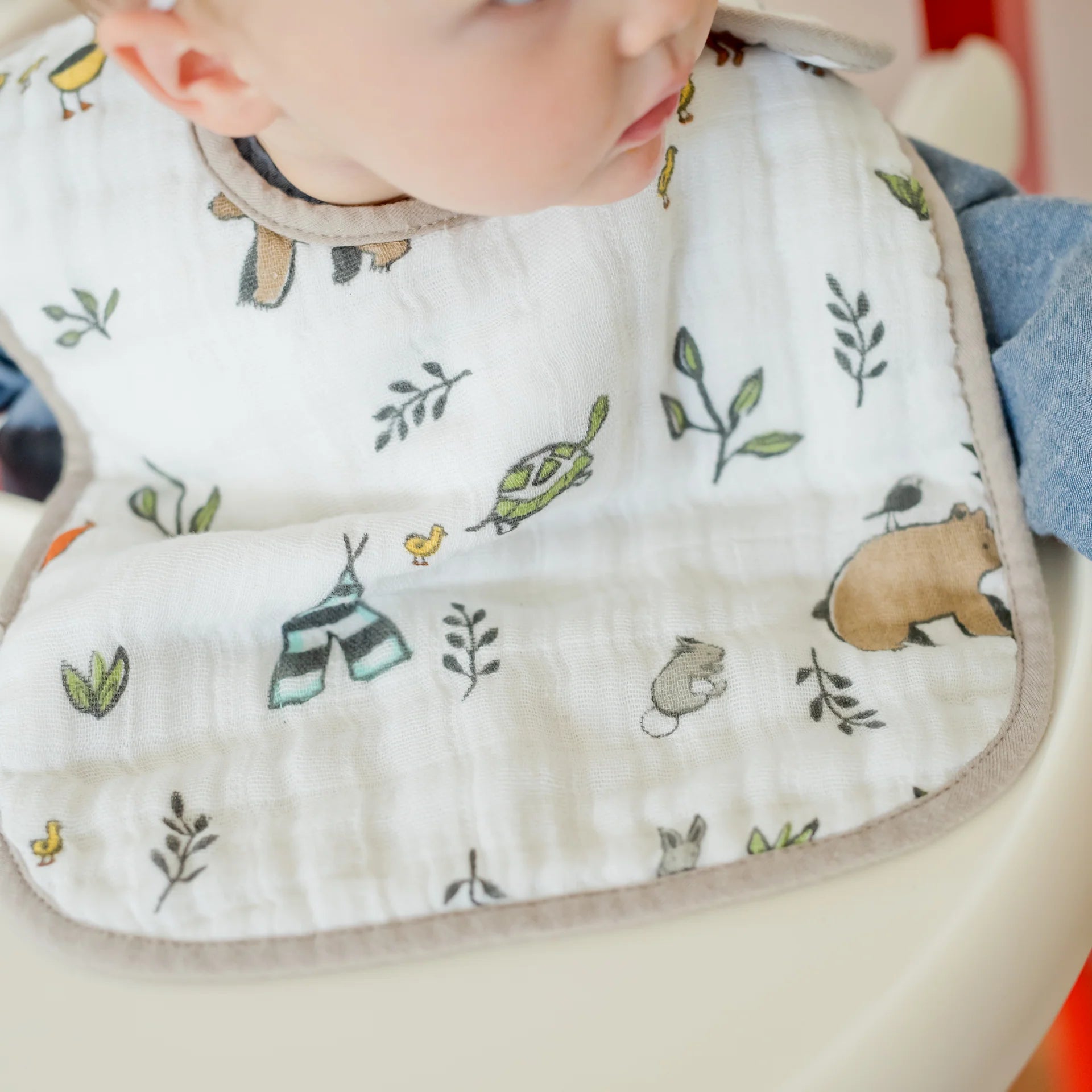 Little Unicorn Cotton Muslin Classic Bib 3 Pack (Forest Friends)