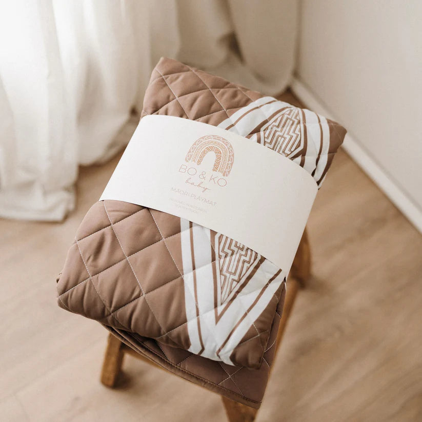 Bo & Ko Baby Maori Inspired Playmat - Ō Whakatō (Cocoa)