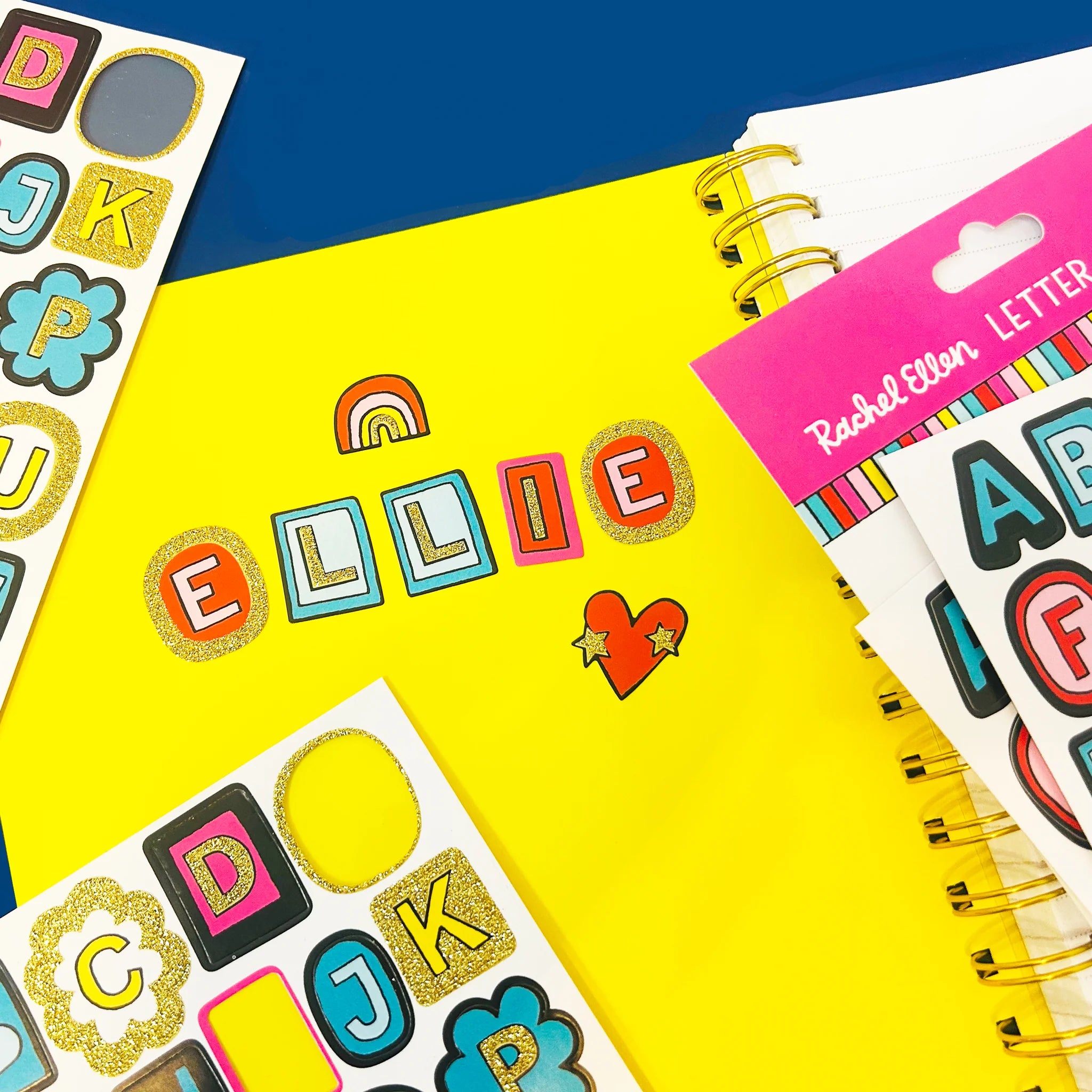Rachel Ellen Coloured Letter Glitter Stickers